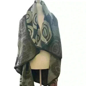 COCO + CARMEN Grey Sweater Vest/ Blanket Wrap One Size Wool Blend​